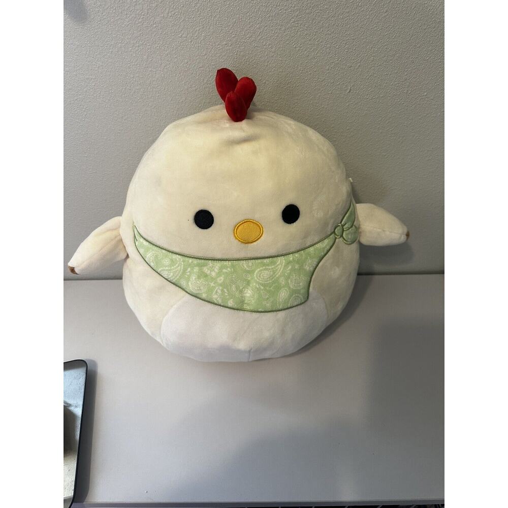 Squishmallows Kellytoy Plush Farm Animal Todd the Chicken with Bandana 12"